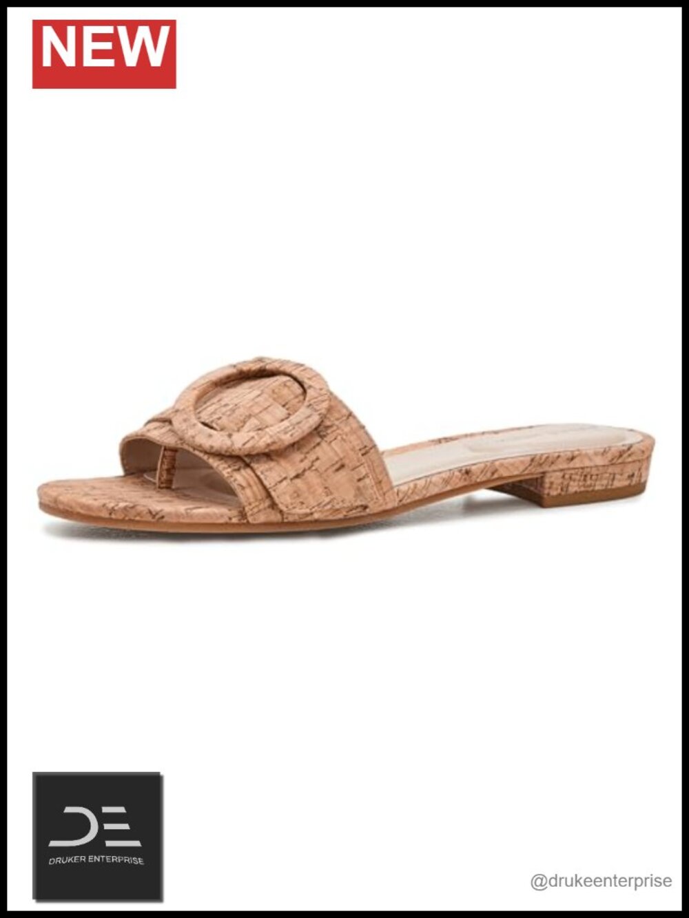 Cork Slide Sandals Flat Comfort Lightweight Slip On